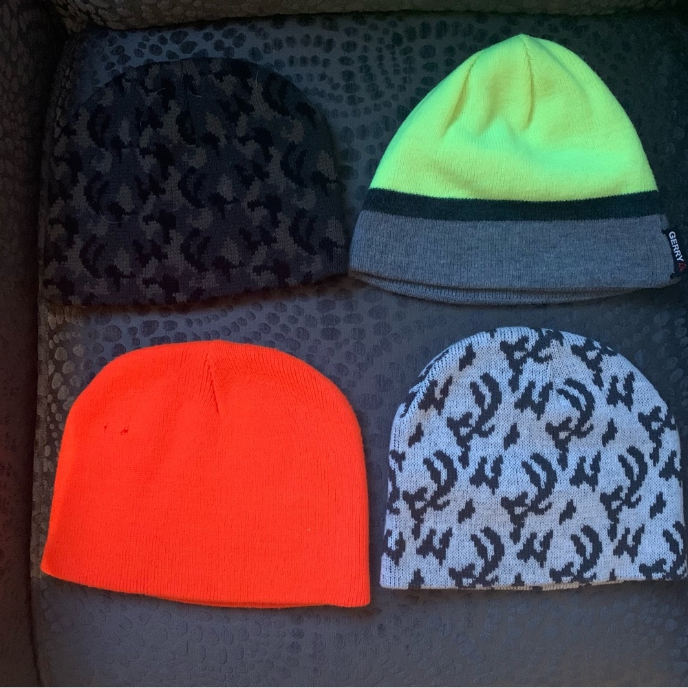 Winter Skull Caps, Four Caps Total, One Size Fits Most